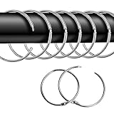 20 Stück gardinenringe zum öffnen,50mm Gardinenringe Vorhangringe,Rundringe Vorhang Clips Duschvorhang Metallklammern für Vorhänge und Gardinenstangen（silbrig）
