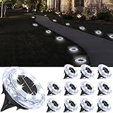 YIFMOO Solar Bodenleuchten Aussen, 12 Stück Solarlampen für Außen Garten, 8 LED Wasserdicht Boden Solarleuchten für Außen, Kaltweiß Gartenbeleuchtung Solar für Garten Auffahrt Gehweg Terrasse Rasen