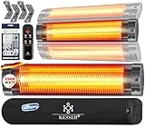 KESSER® Infrarotstrahler 2500W Infrarot Heizstrahler mit Fernbedienung, 3 Stufen, Instant-Heat, Wandhalterung, Terrassenstrahler, Quarzstrahler, Terrassenheizer, inkl. Schutzhülle, Timer - Anthrazit