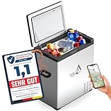 PLUG IN FESTIVALS Tragbar, elektrische Kühlbox - Kompressor Gefrierbox bis -20 Grad - Kühlbox Auto - Camping Kühlschrank - Powerstation zum Kühlen - 12V 230V - 65 Liter