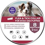 Zeckenhalsband für Hunde – Natürliches Ätherisches Öl, Wasserdicht & Verstellbar für Welpen und Hunde ab 8 Wochen, 16 Monate Schutz – Sicher mit Pflanzlichen Inhaltsstoffen(2Pcs)