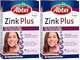 Abtei Zink Plus - spezielle Nährstoffkombination für gesunde Haut, kräftiges Haar und feste Nägel - mit Biotin und Folsäure - 1 x 32 Kapseln (Packung mit 2)