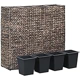 Keketa Garten Hochbeet Garten Übertopf Outdoor Blumentopf Hochbeet für Gemüse, Pflanzen, Blumen und Kräuter mit 4 Töpfen Wasserhyazinthe Braun