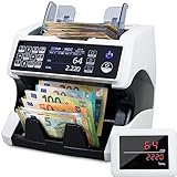 Jubula MV-500 Geldzählmaschine für gemischte Stückelungen & Falschgelddetektor | Sicher | Exakt | EUR USD GBP SEK CHF usw. | Geldscheinzähler | Geldzähler | Banknotenzählmaschine