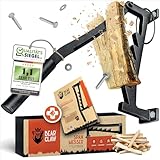 BearClaw Holzspalter manuell - Anzündholz Spalter zur Wandmontage - Handholzspalter, Spanmesser, Wand Holzspalter, Spalter Holz, Wood Splitter - Indoor & Outdoor Holz spalten - inkl. Anleitung
