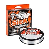 Berkley Sick Nylon-Angelschnur – Monofil-Angelschnur mit geringer Dehnung, wenig Drall, abriebfest und perfekt zum Süßwasser- oder Meeresangeln, farblos