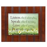 Hören, Sprechen, geben und Pray Daisies 8 x 10 Holzmaserung gerahmt Wandschild Schild