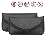 LTXDJ 2 Stück Signal Blocking Bag, Shielding Pouch Brieftasche Hülle Handy-Sicherheitstasche Anti-Tracking Anti-Spionage Anti-GPS für ID-Karte/Bankkarte und Autoschlüssel, Schwarz (BAG)
