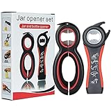 6 in 1 Glasöffner und Flaschenöffner mit 5 in 1 Multifunktions-Öffner zum Öffnen von Glasdeckeln, Flaschenverschlüssen für schwache Hände, Arthritis, ältere Menschen und Kinder