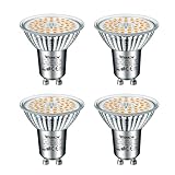 WSMCN GU10 LED Warmweiß Lampe, 10W Ersetzt 140W Halogen Leuchtmittel, 1050 Lumen 3000K Reflektorlampe, AC 230V Flimmerfrei Strahler, 120°Abstrahlwinkel Spot, Nicht Dimmbar Birnen, 4 Stücke