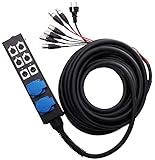 Pronomic Stage 6-Kanal Multicore SMC-15 4/2/2 XLR/AC (4x XLR Send, 2x XLR Return, 2x 230V/AC Schuko Steckdosen, 15m Länge) schwarz