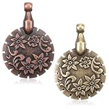 Xthrotsenk 2 Stück Garnschneider-Anhänger Metallfaden-Schneider Runde Form Antik Handwerk für DIY-Nähwerkzeuge (Rotbronze + Grünbronze)