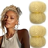 Tight Afro Kinky Human Hair,Ideal for Making,Locs Repair,Extensions,Twist,Braids 2 Bundles/Package Light Blonde #613 8inch