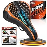 HENMI Fahrradsattel Herren Damen Weicher, Komfortabel Atmungsaktiv Stoßdämpfend Ergonomisch Fahrrad Sattel für Mountainbike MTB Trekking E-Bike Rennrad Fahrradsitz (3.0 Sitzkissen-Rauten-Muster)