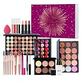 Anfänger Makeup Kit - Make Up Set mit Pinseln, Vollkosmetikset, Vielseitiges Easy Use Design, Komplette Beauty Collection, Premium Makeup Zubehör, Mädchen Kosmetik für Party Geburtstag Frauen Mädchen