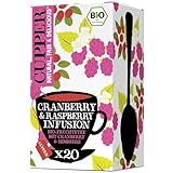 Cupper Bio Früchtetee Cranberry Rasperry, 20 ungebleichte Teebeutel, umweltfreundlich, fair gehandelt