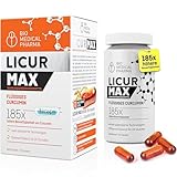 Kurkuma Kapseln hochdosiert – 185x höhere Bioverfügbarkeit – Hochdosiertes Mizellen Curcumin – 1 Vegan Kapsel täglich – entspricht 6.600 mg Kurkuma Pulver – Licur Max 30 (Monatspack)