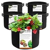 COKIELE 5 Stück 20L Stofftöpfe, Pflanzsack aus Vlies Stoff mit Griffe, Schwerlast 300G Verdickter und Belüfteter Pflanztasche für Kartoffeln, Tomaten und Erdbeeren, Blumen