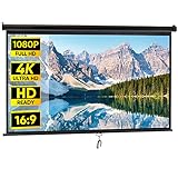 ZENY Outdoor Projektor Leinwand Pull Down 100 Zoll 16:9 HD Projektionsleinwand Faltbare Heimkino Tragbare Indoor Outdoor Filmleinwand