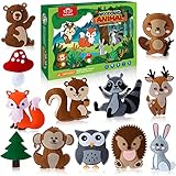 Tacobear Waldtier Nähset Kinder | Nähen Kinder | Dschungel Safari Tiere Nähset aus Filz Waldtiere Bastelset Kinder | Kreativ Geschenk Bastelmaterial für Kinder Jungen Mädchen 5 6 7 8 9 10 Jahren