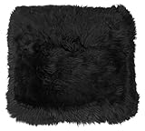 Harrys-Collection Sitzkissen 45x45 cm aus bestem Lammfell hochwollig, Farben:schwarz