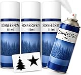 My-goodbuy24 4er Set Kunstschnee - Spraydose 111ml mit Dekoschnee - Schneespray zum Dekorieren zu Weihnachten - Fensterspray Spühschnee - Künstlicher Schnee für die Fenster