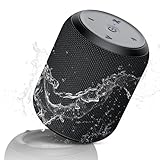 NOTABRICK Bluetooth Lautsprecher, Tragbarer 5.0 kabelloser Outdoor Klein Musikbox, IPX67 Wasserdicht, Bass Stereo TWS, 12h Akku mit SD/TF/AUX Speaker für Zuhause Draußen Strand Reisen(Schwarz)