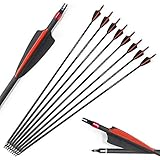 SHARROW 12 Stück Carbonpfeile 30 Zoll Bogen Pfeile Jagdpfeile für Bogen Spine 400 Carbon Pfeile für Recurve Compound Bogen (Typ 1)