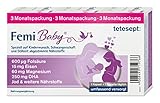 tetesept Femi Baby – 16 Nährstoffe für Kinderwunsch, Schwangerschaft & Stillzeit – mit Folsäure, Eisen, Jod + DHA – 1 x 3 Monatspackung à 90 Tabletten + 90 Kapseln