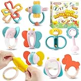 SYNCFUN Rassel Beißspielzeug Baby Set 10pcs Shaker Greifen Rassel,Beissring Baby Kleinkinder Spielzeug,beißring,Neugeborenen Geschenk Rassel Baby Spielzeug ab 3 Monate Sensorik greifspielzeug