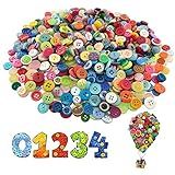 Bunte Knöpfe zum Basteln 1000 Stk Rund Bastelknöpfe Gemischt Harz Bunt Knöpfe 2/4 Löcher für Nähen DIY Handwerk Malerei Deko