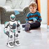 RC-Roboter Spielzeug 2,4GHz, 27x11.5x40cm Roboter Spielzeug, Programmierbar Roboter mit Gesten- und Sprachsteuerung, Interaktiver Singender und Tanzender Roboter für Kinder ab 6 Jahren (Weiß)