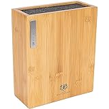 KARL HAUSMANN Bambus Messerblock ohne Messer mit Borsteneinsatz - 23 x 19,5 x 8,5 cm - universal Messer Block Holz - Große Messer Halter - Kitchen Knife Holder - Messerblöcke - Messerständer