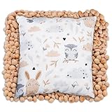 Kirschkernkissen baby Wärmekissen Mikrowelle Körnerkissen für Kinder und Erwachsene klein Wärme - und Kälte kirschkerne Kissen 25 x 25 cm Baumwolle Eulen