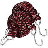 Spanngummi mit Haken, 2m Verstellbarer Gepäckspanner Extra Starke Spanngurte Gummispanner Gummibänder Expander Spanngurte für Fahrrad, Motorrad Gepäckpakete Fahrrad