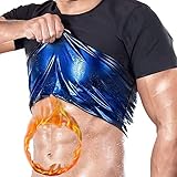 joyvio Sauna Weste Korsett Taille Trainer Body Top Shapewear Schlankheits-T-Shirt Kurzarm Trainingszubehör Anzug Bauchkontrolle Abnehmen Heat Trapping T-Shirt Für Herren (Color : Man, Size : L)