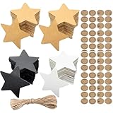204 Stück Geschenkanhänger Weihnachten, Geschenkanhänger Weihnachten Stern Geschenk Anhänger Flaschenetiketten für Stempel Honiggläser Marmeladendeckchen Preisetiketten Namensschilder