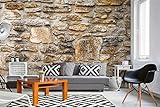Vlies Fototapete RUSTIKALE STEINMAUER 375 x 250 cm (inkl. Kleister) - Vlies Tapete, Wandtapete, Wandbilder - Tapete für Wohnzimmer Schlafzimmer, Büro, Küche - Montagefertig