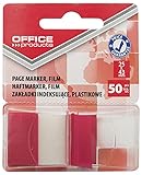 Indexhaftstreifen OFFICE PRODUCTS PP 25x43mm 1x50 Blatt Blister Rot / / Typ-Mit Spender/Art-In Einer Blisterverpackung/Form-Rechteck/Material-Pp/Farbe-Rot/Dicke [mm]-60µm