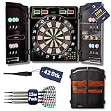 Best Sporting Dartscheibe elektronisch Oxford Evolution I E-Dartscheibe mit LED-Anzeigen, inkl. 12 Dartpfeile & 42 Ersatzspitzen I 1-16 Spieler I 27 Spiele -159 Varianten