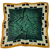 Traziewell Kopftuch Schöne Quadratische Hals Weiche Schals für Frauen Retro Leicht Kreativ und Verwenden Abendkleid Satin Schals, 54, Scf05430, 27.5 x 27.5 Inch