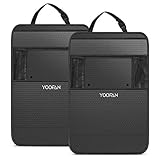 YOOFAN 2 Stück Auto Rückenlehnenschutz, Große Taschen und iPad-/Tablet-Fach, Auto Rücksitz Organizer, Wasserfester Autositz Rückenschutz, Kick-Matten-Schutz in Universeller Passform