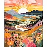YALKIN Malen Nach Zahlen Erwachsene, Paint by Numbers Malen Nach Zahlen, DIY Landschaft mit Pinseln und Acrylfarben Handgemalt Ölgemälde Leinwand für Home Decor, Ohne Rahmen (40x50cm)