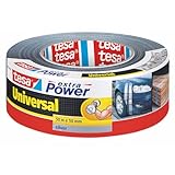 tesa extra Power Universal Gewebeband - Gewebeverstärktes Ductape zum Reparieren, Befestigen, Bündeln, Verstärken oder Abdichten - Grau - 50 m x 50 mm