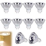 Halogen Reflektor Leuchtmittel 20W 12V, 10 Stück MR11 GU4 Halogenlampen Reflektor Leuchtmittel, Dimmbar Halogen Spot Strahler,Warmweiß 2700K,250LM Halogen-Glühbirnen Halogenstrahler Halogen-Glühbirnen