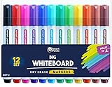 Whiteboard-Marker von SmartPanda – Rundspitze, Trocken abwischbar, für Zuhause, Schule oder Büro – 12er Set