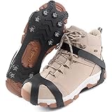 Ceestyle Steigeisen Schuhspikes mit 11 Edelstahl Zähne Noppen, Ice Klampen, Eisspikes, Schuhkralle, Grödel, Spikes, Schneekette für Den Stiefel in 3 Größen,Schnee für Wandern Bergschuhe Stiefel