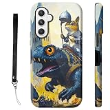 RWUTYTIUL Schutzhülle für Samsung Galaxy A14 5G 16,8 cm (6,6 Zoll), mit Armbandseil, stoßfest, doppellagig, robust, rutschfestes Silikon und hartes Polycarbonat, glänzende Schale, Frosch Maus