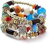 Armband, Armbänder, Armbänder for Damen, böhmisches stapelbares Perlenarmband for Damen und Herren, bunte Perlen-Charms, mehrschichtiges Wickelarmband, verstellbares Armband, Heilkraft, ethnische Armr