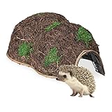 Relaxdays Igelhaus, Stroh, Igelhotel ohne Boden, Winterquartier für Igel im Garten, HBT: 21 x 32 x 48 cm, Igelbau, braun